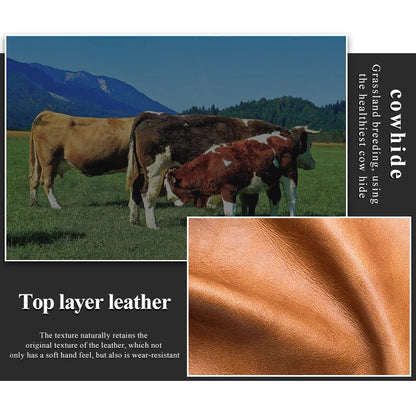 SCHLATUM Genuine Leather RFID Slim Minimalist Card Holder High Quality Apple Airtag Protective Case Men Business Wallet