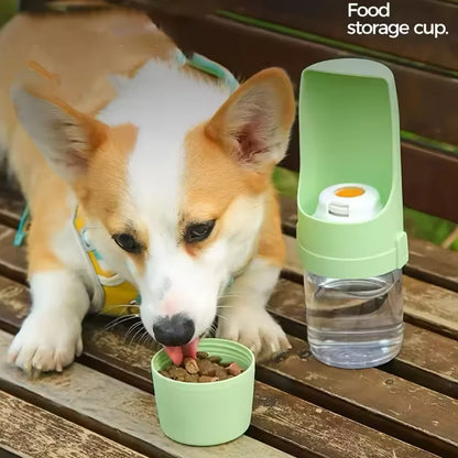 New Portable Pet Water Bottle with Food Container Foldable 2in1 Pet Travel Bowl Puppy Dog Cat Outdoor Drinking Food Feeder