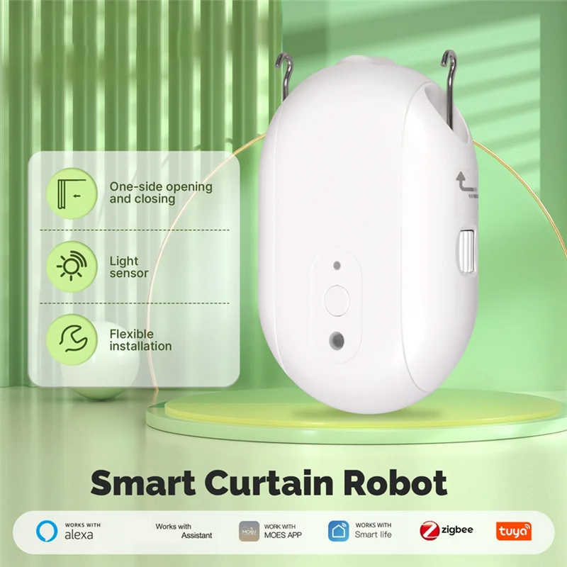 A69etuya Zigbee Smart Electric Curtain Robot Timing Auto Opener Closer Light Sensor App Remote Control
