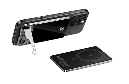 Portable Charger Powerbank With Cable PD20W Power Bank Wireless 15W With Phone Holder LED Display Mobile Phone Backup Battery