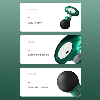 Portable Mini Pocket Wireless Massage Gun Electric Sport Handheld Fascial Gun Body Deep Tissue Muscle Vibration Fitness Massager