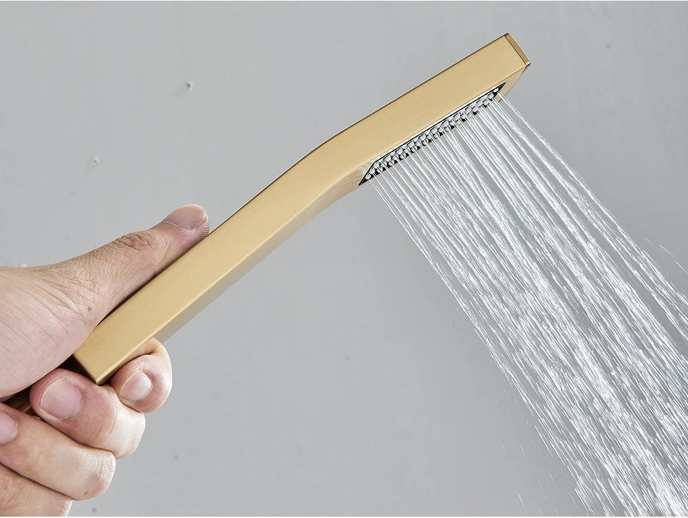 Uythner Handshower Head Brass Shower Head Square Handheld Head Replace Head Faucet Accessory Brass Material