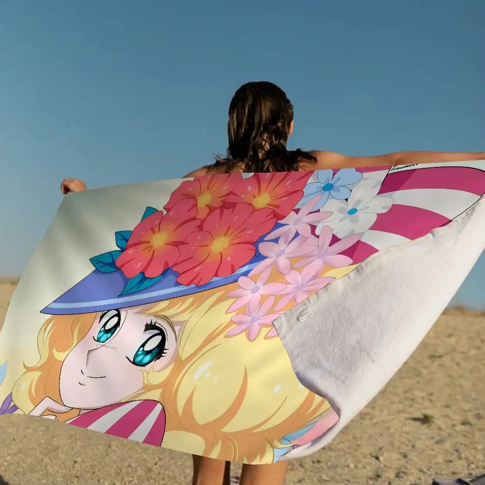 Candy Candy Beach Towel Colorful Bath Towels For Girl Microfiber Quick Dry Custom Sand Free Beach Yoga Spa Gym Pool