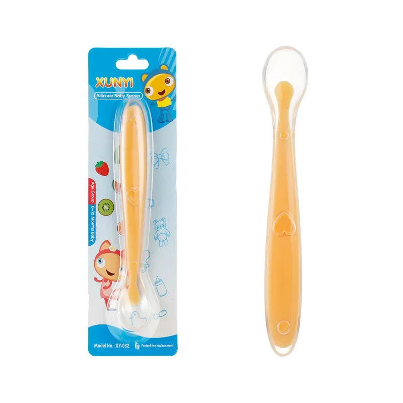 Baby Spoons Soft Silicone Toddler Complementary Food Feeding Training Spoon for Infants Soft Tip Spoon Children Stuff Tableware