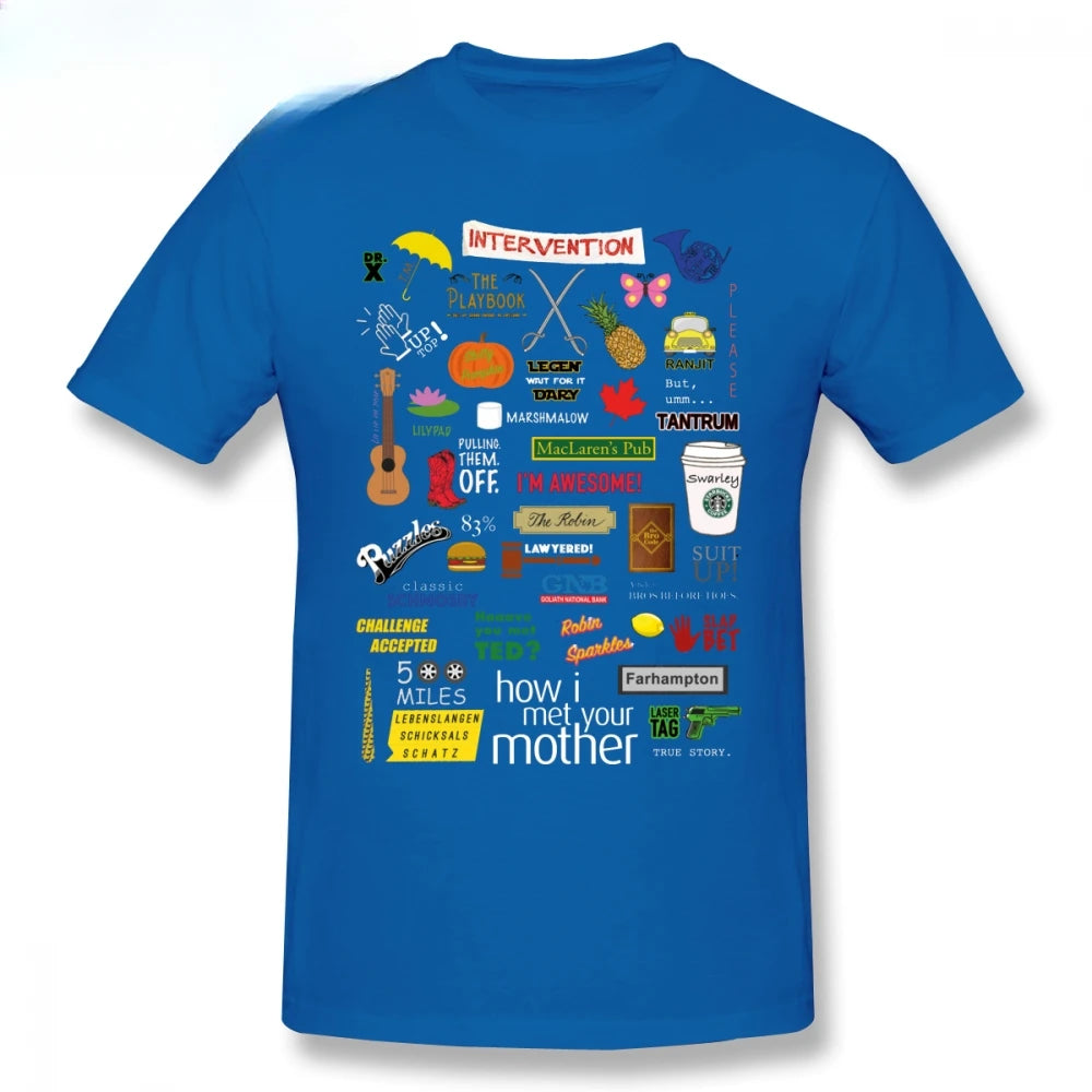 Mens Bet T Shirts How I Met Your Mother T-Shirt Cotton Tee Big Graphic Cute Beach New Arrival Round Collar heavyweight Informal