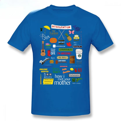 Mens Bet T Shirts How I Met Your Mother T-Shirt Cotton Tee Big Graphic Cute Beach New Arrival Round Collar heavyweight Informal