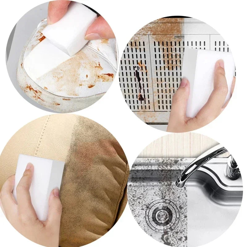 10pcs 10*6*2cm Upgrade Melamine Sponge Magic Eraser Cleaner Cleaning Sponges for Kitchen Bathroom Cleaning Tools