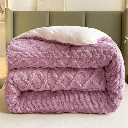 New Super Thick Winter Warm Blanket for Bed Artificial Lamb Cashmere Weighted Blankets Soft Comfortable Warmth Quilt Comforter