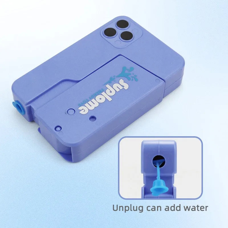 Folding mobile phone water gun, large-capacity explosions, water spray guns, boys and girls, baby water toys.