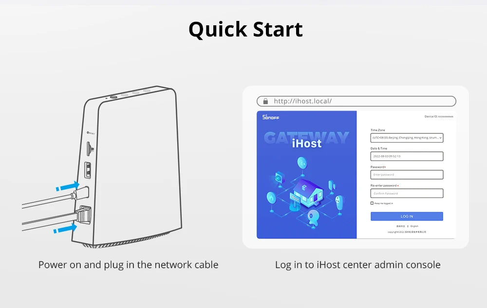 SONOFF IHost Smart Home Hub Wi-Fi Wireless Gateway Zigbee Matter Protocol Smart Scene Home Security Sensor Smart Home System