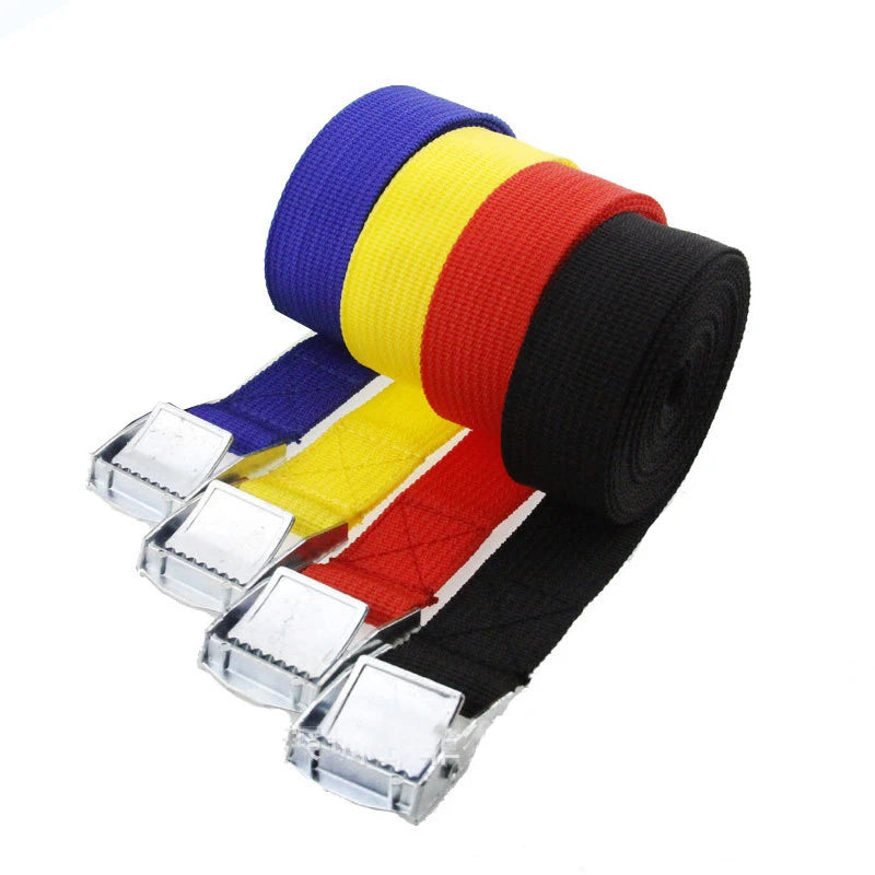 2M Cargo Straps Buckle Tie-Down Belt for Car motorcycle bike With Metal Buckle Tow Rope Strong Ratchet Belt for Luggage Bag