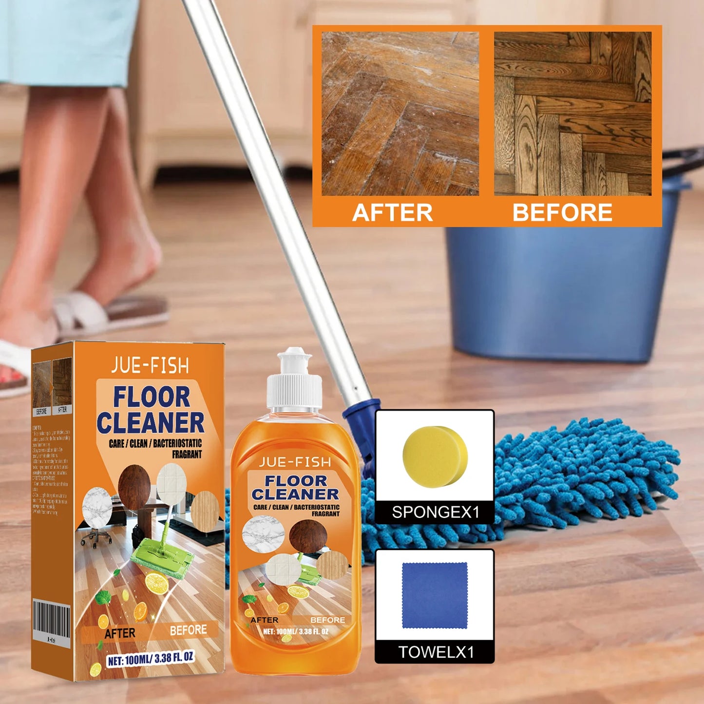Wood Floor Restorer Liquid Wooden Floor Scratch Repair Tile Marble Brightening Cleaning Prevent Cracking Floor Cleaning Solution