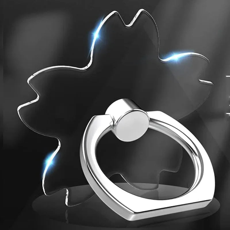 Transparent Cell Phone Ring Holder Stand 360° Degree Rotation Clear Finger Grip Kickstand Compatible Various iPhones Case