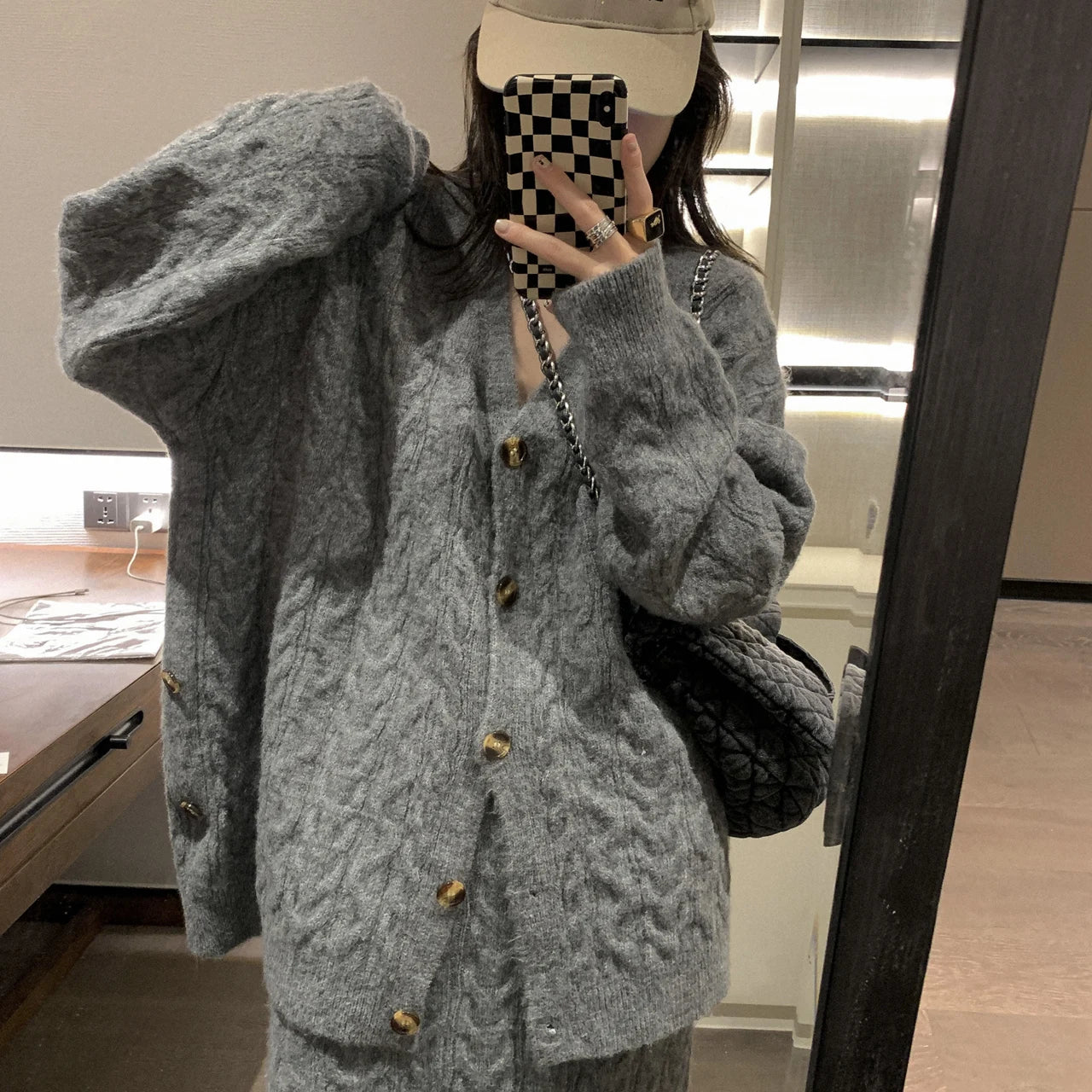 Women Sweater Winter 2 Piece Sets Elegnat Knitted Suits Female Sweaters Vintage Womens Skirt High Waist Autumn Vintage Vestidos