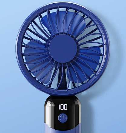 Portable Handheld Fan-LED Display Usb Fan, 6-Speed Wind, Rechargeable Portable Fan, Mini Fan for Home/Camping/Office