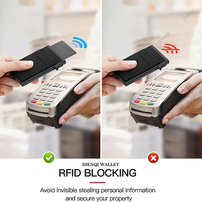 Rfid Blocking Pop Up Credit Card Holder Thin Mini Minimalist Slim Wallets Metal Cardholer Case Wallet for Men Carteras Choice