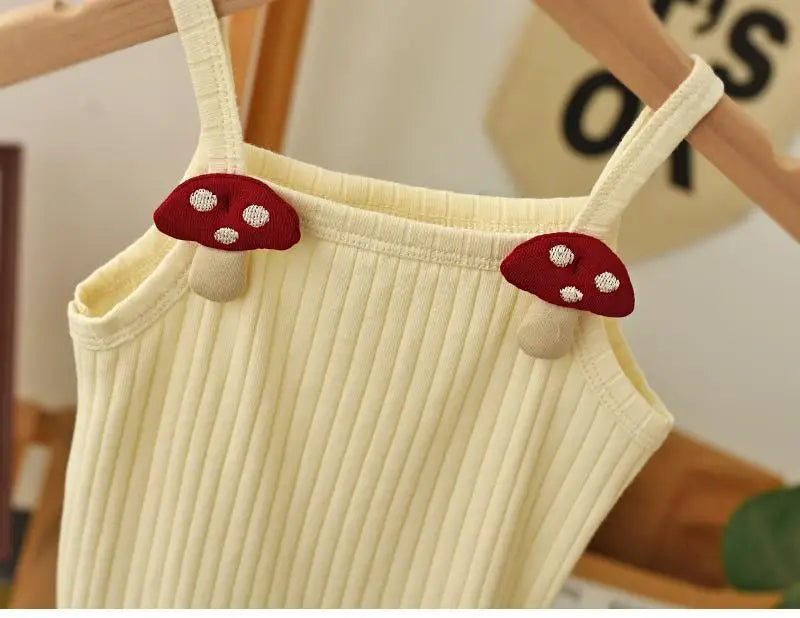 Baby Girls T-shirts  Kids Summer Sleeveless Tops Vest  Girls Cute Halter Tops Tees Children Clothing 1-7 Year Girls Top