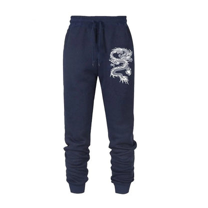 Fashion Casual Dragon Printed Jogger Pants Men Fitness Gyms Pants Tight Outdoor Sweatpants Running Pants Mens Trousers S-4XL