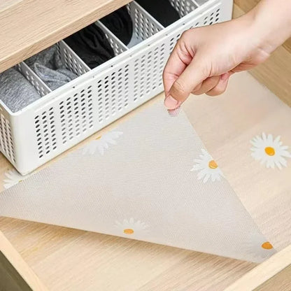 Non-Slip Drawer Mat Thicken Flower Pattern Shelf Cover Liners Waterproof Cabinet Pads EVA Placemat Table Fridge Pad Desk Covers