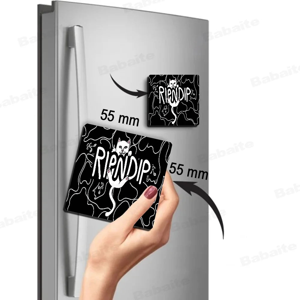 Cat R-Ripndips Fridge Photo Fridge Magnet Square Stickers Personalize Home Decor Souvenirs Gift