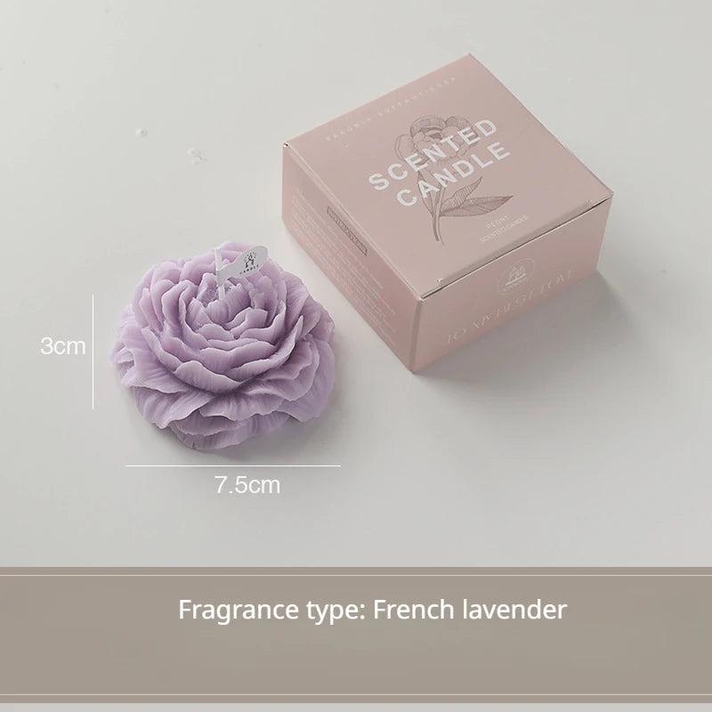 Peony Scented Candles, Handmade DIY Mini Floral Candles for Valentine's Day Gifts