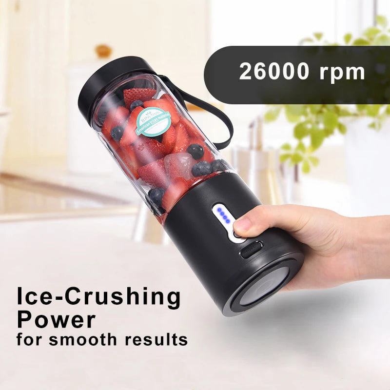 530ML Powerful Portable Blender for Smoothies Shakes USB Rechargeable Food Processor Fruit Mixer Machine Mini Juicer Blender Cup