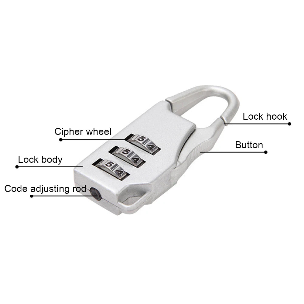 3 Digit Number Combination Pad Lock Padlock Outdoor Waterproof Lock Suitcase Luggage Security Coded Lock Zinc Alloy Code Lock
