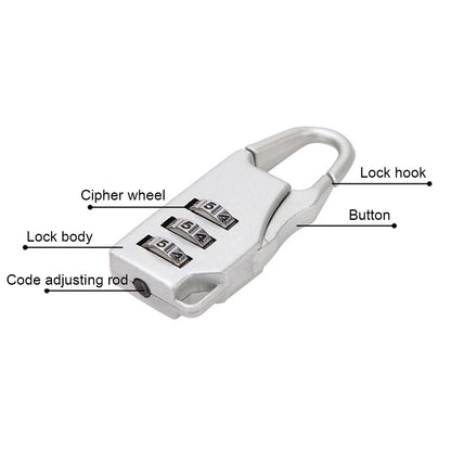 3 Digit Number Combination Pad Lock Padlock Outdoor Waterproof Lock Suitcase Luggage Security Coded Lock Zinc Alloy Code Lock