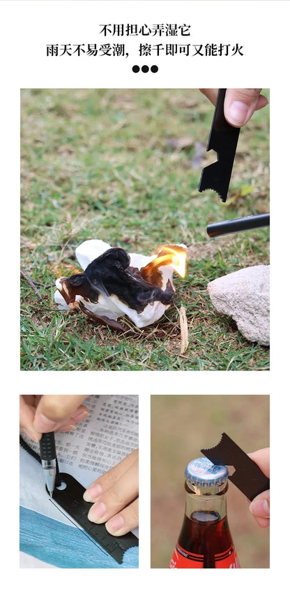 Outdoor flint camping equipment, wilderness survival tools, firearms, round wooden handles, torches, cigarette accessories tool