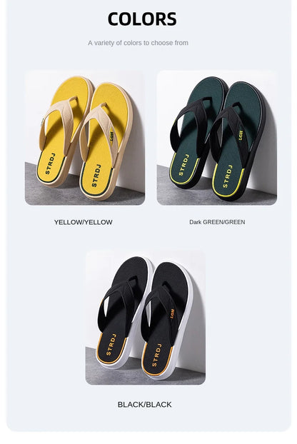 Men's Summer Flip-flops with Anti-odor and Anti-slip Features As Well As Fashionable Super Soft-soled and Trendybeach Flip-flops