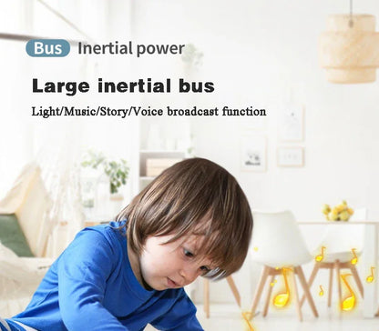 High Quality Simulation Bus Large Size Drop-resistant Light Music Inertia Bus Model Pull Back Car Educational Toys Gifts