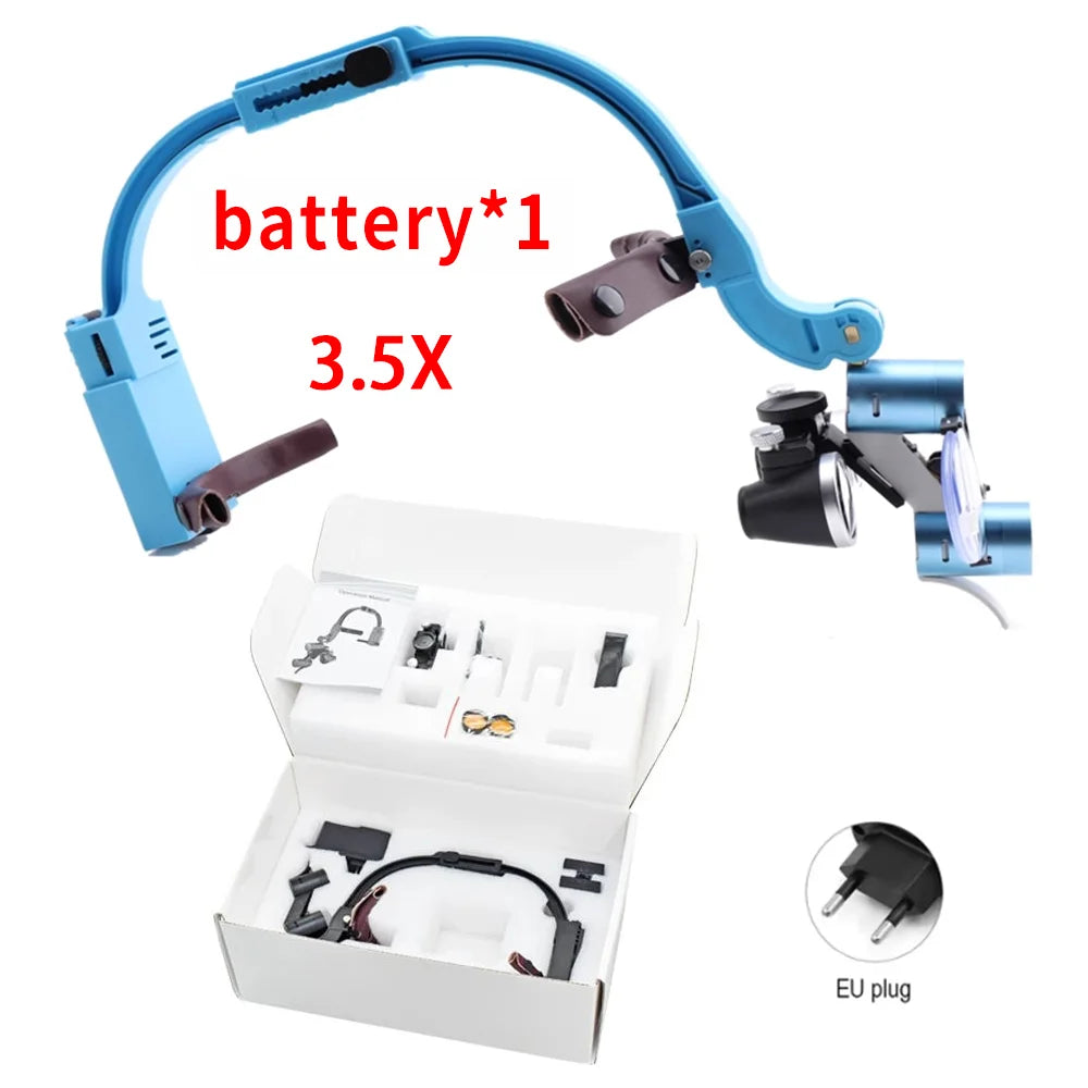 Dental Loupes LED Head Light Lamp With Carton Box 5W Light 2.5X 3.5X Binocular Loupes Dentistry Surgical Headlight
