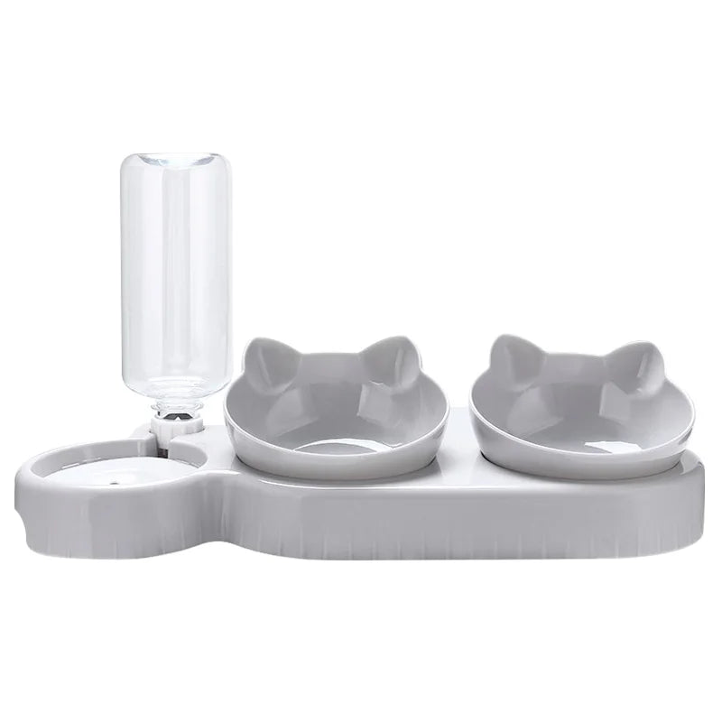 3 in 1 Cat Feeder Automatic Water Dispenser Double Bowl Pet Bowl for Small Dogs Cats Pet Food Container Cat Accessories