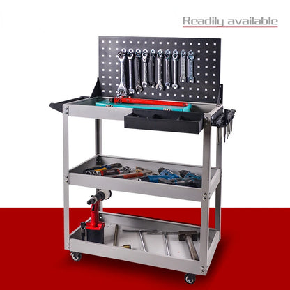 Mechanical Workshop Tools with Wheels, Tool Carts 3-layer Mobile Tool Car, Multifunctional and Heavy-duty Auto Repair Parts Car