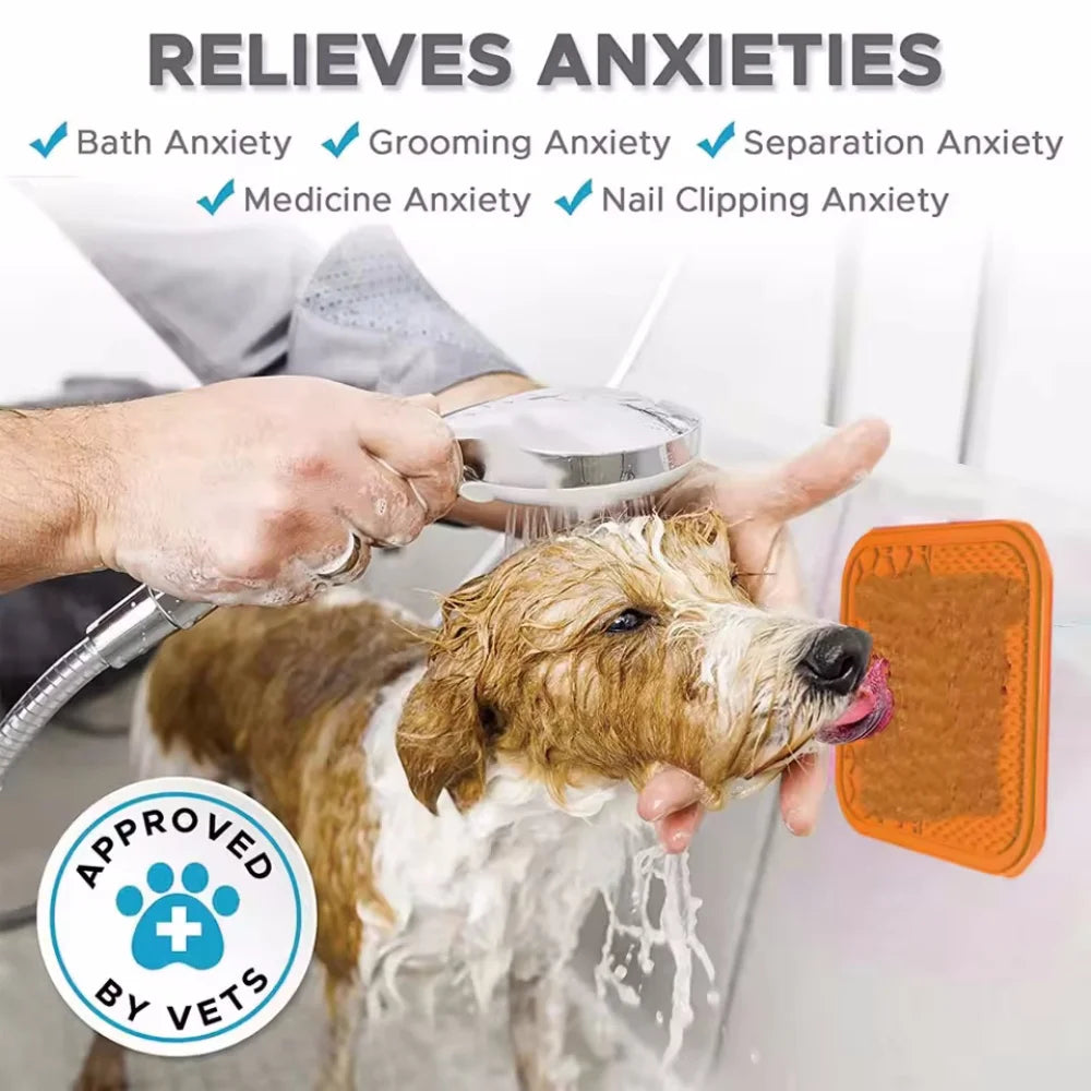 Pet Lick Silicone Mat for Dogs Pet Slow Food Plate Dog Bathing Distraction Silicone Dog Sucker Food Training Dog Feeder Supplies