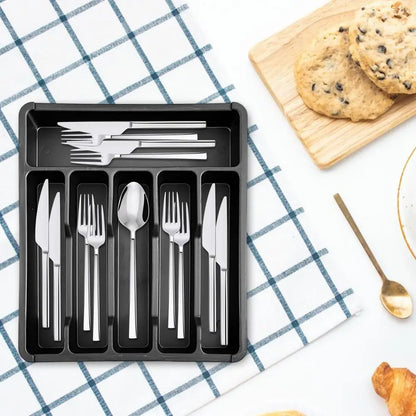 35*31cm Drawer Organizer Tray For Kitchen Drawer Expandable Cutlery Holder Adjustable Utensil Divider Spatula Gadgets Storage