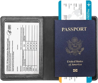 Passport Holder Cover Wallet Travel Essentials RFID Blocking Leather Card Case International Travel Must Haves Travel Accessorie