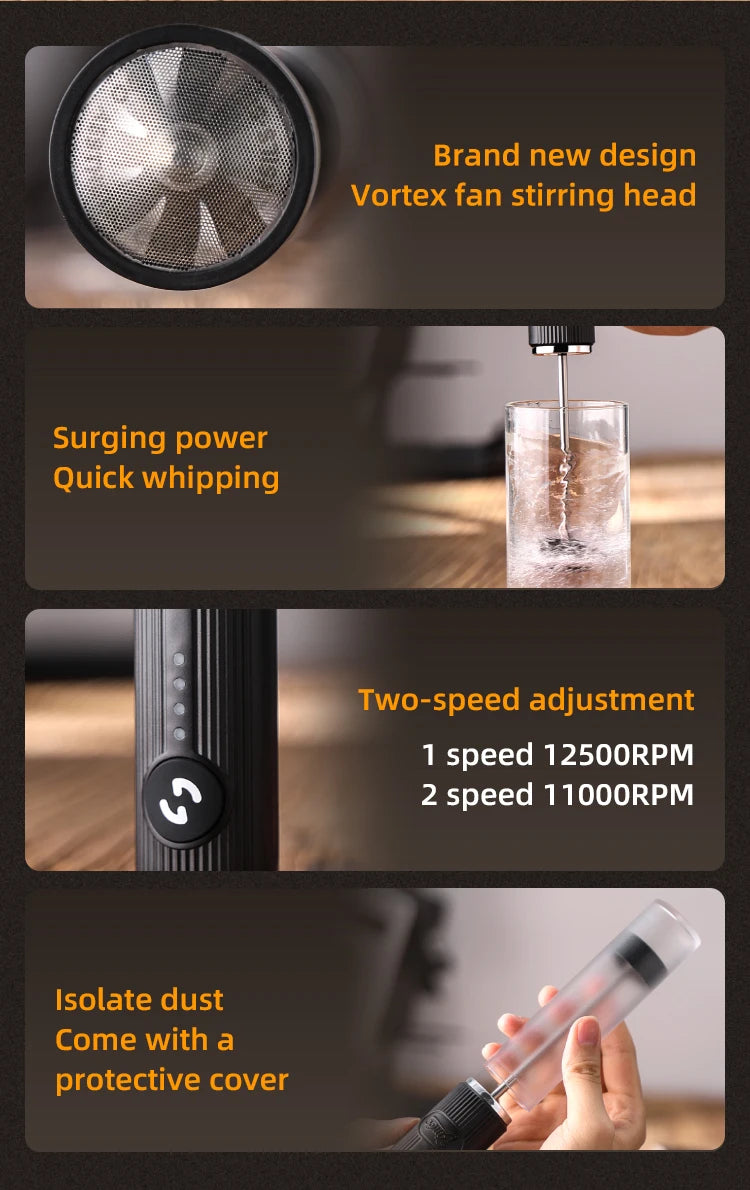 Bincoo New Milk Foamer Coffee Whisk Mixer Electric Blender Egg Beater Mini Frother Handle Stirrer Cappuccino Maker Cooking Tools