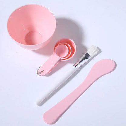DIY 6 Set Silicone Mask Mud Essential Oil Bowl Skin Care Mud Bowl Spoon Tools Convenient Clean Durable Makeup Portable Skin Care