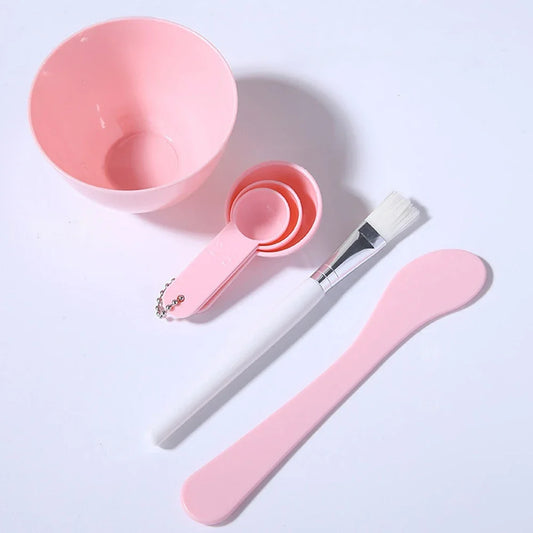 DIY 6 Set Silicone Mask Mud Essential Oil Bowl Skin Care Mud Bowl Spoon Tools Convenient Clean Durable Makeup Portable Skin Care
