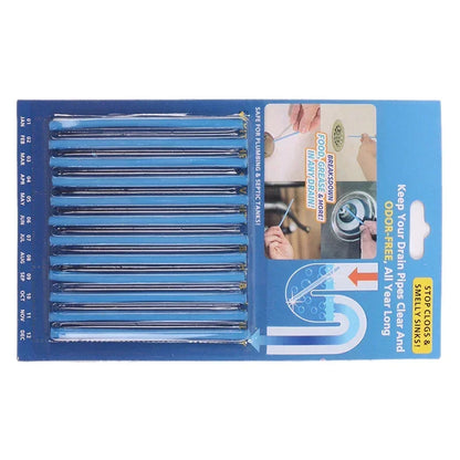 12Pc 10cm Solid Sani Sticks Oil Decontamination Kitchen Toilet Bathtub Drain Cleaner Sewer Pipe Eliminate Odor Clog Cleaning Rod