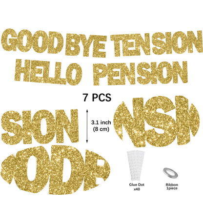 Retirement Party Decorations Supplies, Gold Glitter Banner Retirement Party Balloons Retirement Party Sash