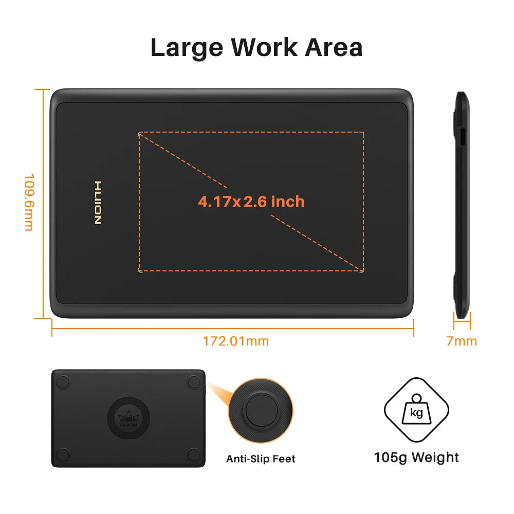 Graphics Tablet HUION H420X Digital Drawing Tablet Graphic Tablet for Painting with Battery-Free Pen PW100 8192 L