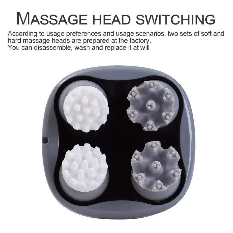 Electric Scalp Massager 4D Head Massage Multi Claw Antistress Relax Relieving Headache Scratcher Hair Growth for Adults Pets