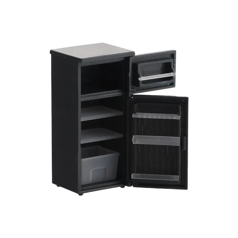 Fridge Toy Model Freezer Miniature Dollhouse Accessories 1:12 Dollhouse Miniature Doll House Decoration Simulation Refrigerator