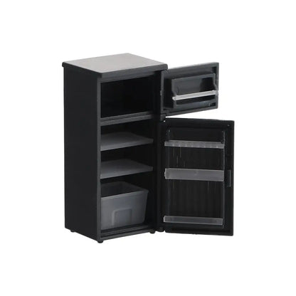 Fridge Toy Model Freezer Miniature Dollhouse Accessories 1:12 Dollhouse Miniature Doll House Decoration Simulation Refrigerator