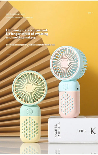 2025 New Handheld Charging Fan Cartoon Cute Small Student Charging Small Fan Portable Mini USB Fan Mini Pocket fans