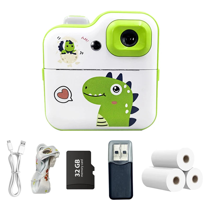 Kids Thermal Print Camera Instant Photo Printing Camera 1080P HD Digital Camera Toys Parent-child Interaction Camera Toys Gifts
