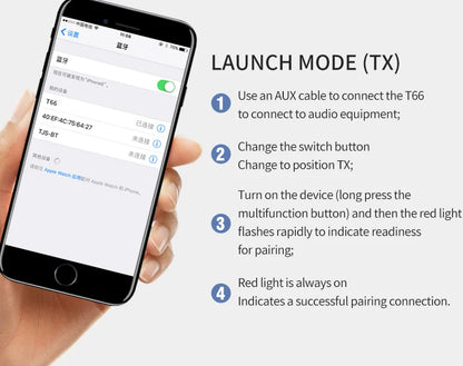 2-In-1 Wireless Audio Adapter Bluetooth 5.4 Receiver Transmitter 3.5mm AUX Lossless Sound MIC For Car Speaker TV PC Airplane