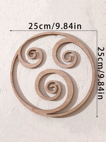 Natural Wooden Wall Hanging Wall Art Decor - Elements Design (Fire, Water, Earth, Air) Wood Hanging Wall Decor Boho Wall Accent